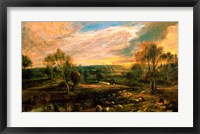 Framed Landscape with a Shepherd and his Flock