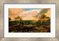 Framed Landscape with a Shepherd and his Flock