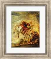 Framed Bellerophon Riding Pegasus Fighting the Chimaera