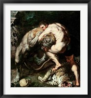 Framed Hercules Fighting the Nemean Lion