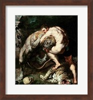 Framed Hercules Fighting the Nemean Lion