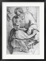 Framed Prophet Jeremiah, after Michangelo Buonarroti