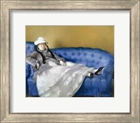 Framed Madame Manet on a Blue Sofa, 1874