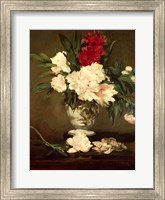 Framed Vase of Peonies on a Small Pedestal, 1864