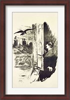 Framed Illustration for 'The Raven', by Edgar Allen Poe, 1875