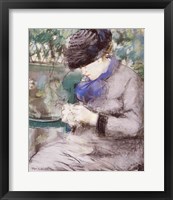 Framed Girl Sitting in the Garden Knitting, 1879