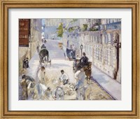 Framed Rue Mosnier with Workmen, 1878