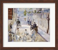 Framed Rue Mosnier with Workmen, 1878