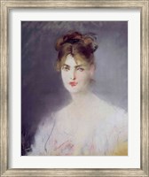 Framed Portrait of a Young Woman with Blonde Hair and Blue Eyes, 1878