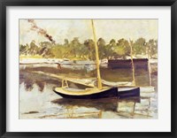 Framed Study of a boat at Argenteuil, 1874