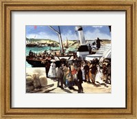 Framed Departure of the Folkestone Ferry from Boulogne, 1869