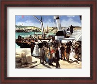 Framed Departure of the Folkestone Ferry from Boulogne, 1869