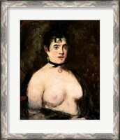 Framed Brunette with bare breasts