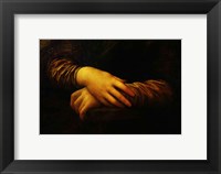 Framed Mona Lisa, detail of her hands