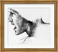 Framed Study for the head of a soldier in 'The Battle of Anghiari'