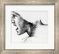 Framed Study for the head of a soldier in 'The Battle of Anghiari'