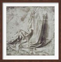 Framed Drapery study for a kneeling figure in Profil Perdu