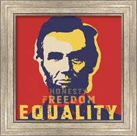 Framed Abraham Lincoln:  Honesty, Freedom, Equality