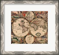 Framed World Map 1689