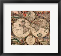 Framed World Map 1689