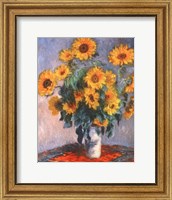 Framed Vase of Sunflowers