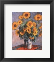 Framed Vase of Sunflowers