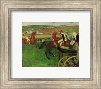 Framed Race Course: Amateur Jockeys near a Carriage, 1876-1887