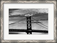 Framed Benjamin Franklin Bridge (b/w)