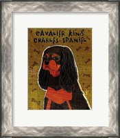 Framed Cavalier King Charles (black and tan)