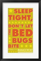 Framed Sleep Tight, Don't Let the Bedbugs Bite (green & orange)