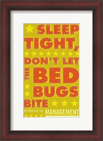 Framed Sleep Tight, Don't Let the Bedbugs Bite (green & orange)