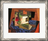 Framed Fruit Bowl on a Tablecloth