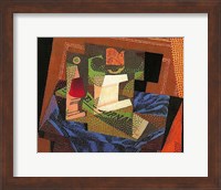 Framed Fruit Bowl on a Tablecloth