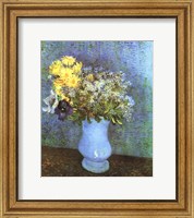 Framed Vase with Lilacs, Daisies and Anemone