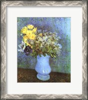 Framed Vase with Lilacs, Daisies and Anemone