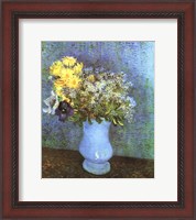 Framed Vase with Lilacs, Daisies and Anemone