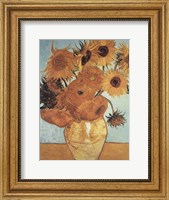 Framed Sunflowers on Blue, 1888