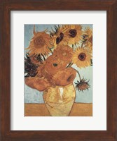 Framed Sunflowers on Blue, 1888