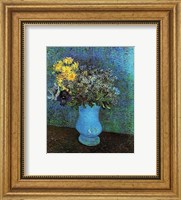 Framed Vase with Lilacs, Daisies and Anemone