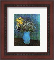 Framed Vase with Lilacs, Daisies and Anemone