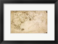 Framed Horseman in Combat with a Griffin