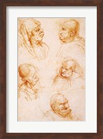 Framed Five Studies of Grotesque Faces