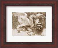 Framed Fight between a Dragon and a Lion