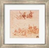 Framed Study of Horsemen in Combat and Foot Soldiers, 1503