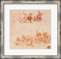 Framed Study of Horsemen in Combat and Foot Soldiers, 1503