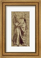 Framed Drapery Study for a Standing Figure Seen from the Front