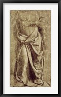 Framed Drapery Study for a Standing Figure Seen from the Front