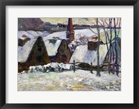 Framed Breton village under snow, 1894