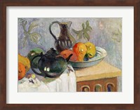 Framed Teiera, Brocca e Frutta, 1899