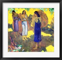 Framed Three Tahitian Women against a Yellow Background, 1899